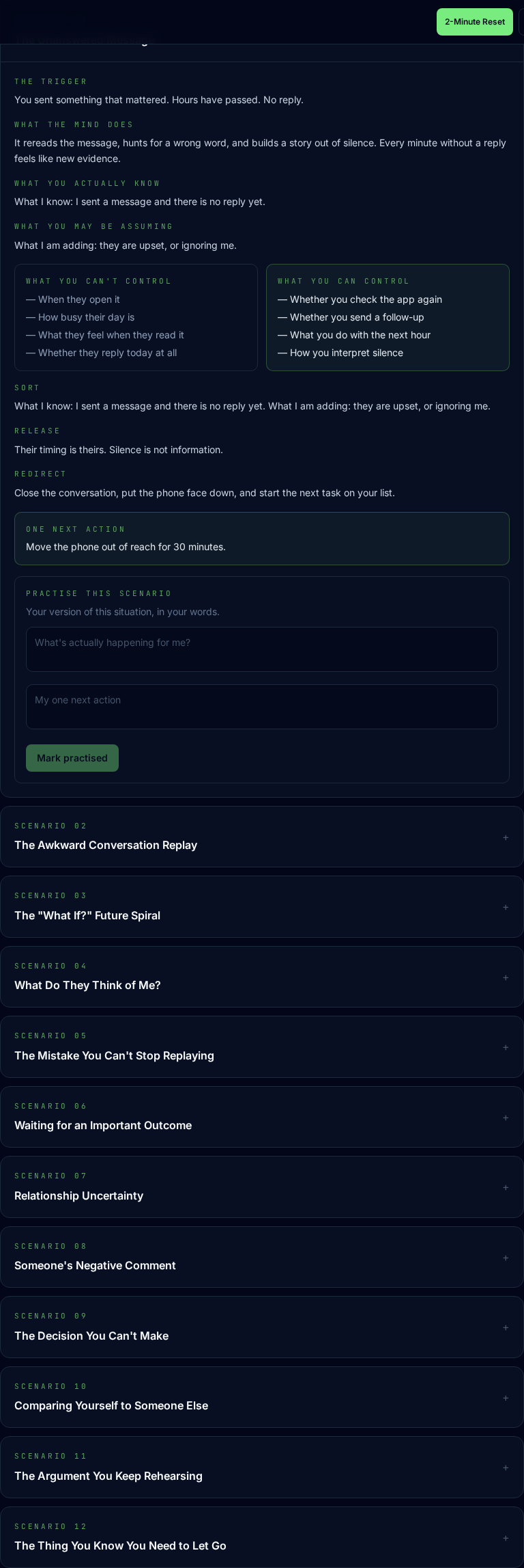 The real Unanswered Message scenario guide